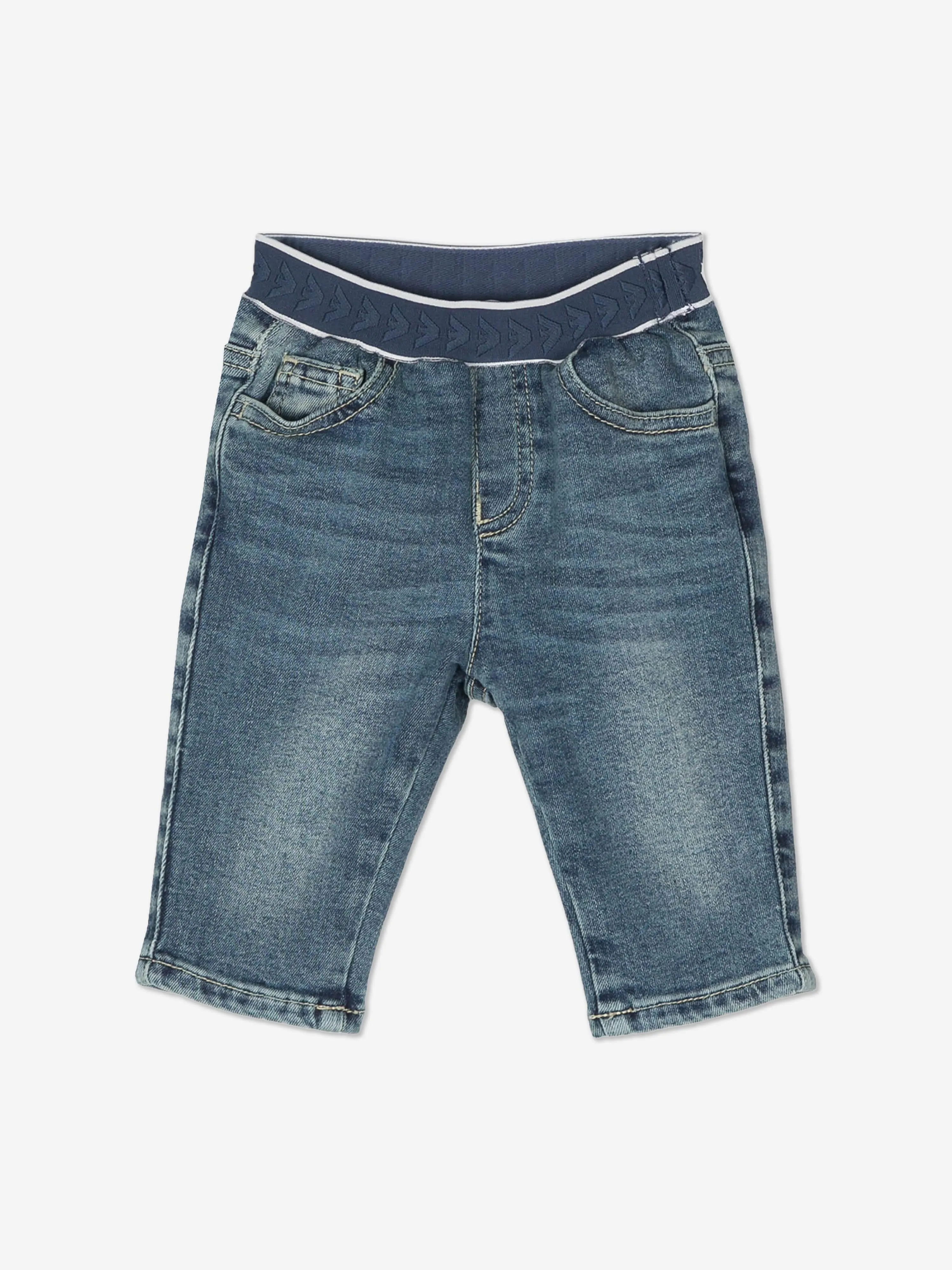 Emporio Armani Baby Boys Logo Jeans in Blue