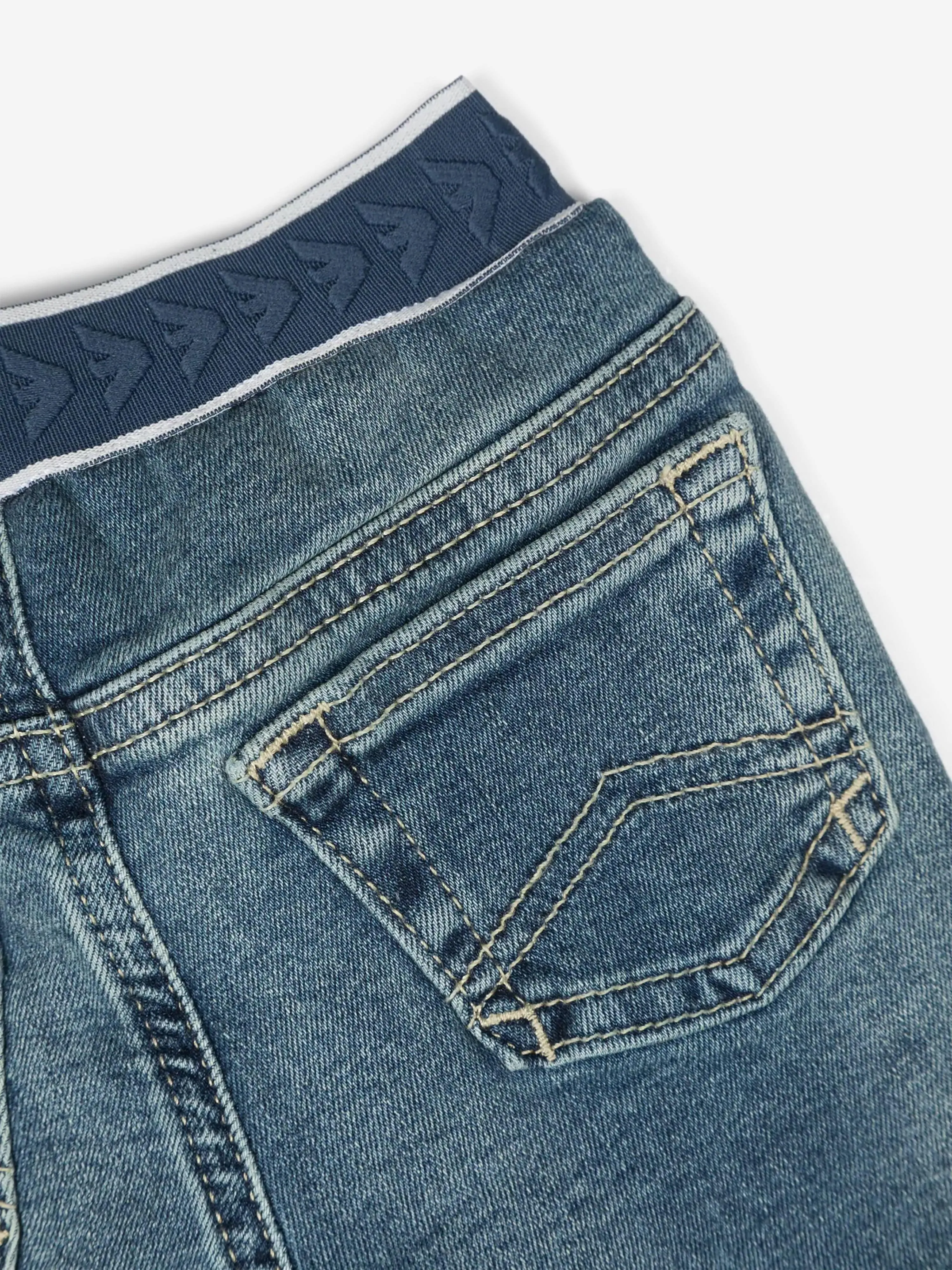 Emporio Armani Baby Boys Logo Jeans in Blue