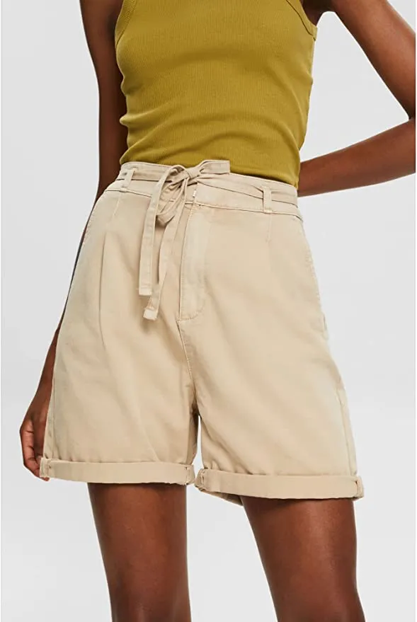 Esprit 8 Cotton Stretch Chino Shorts in Beige