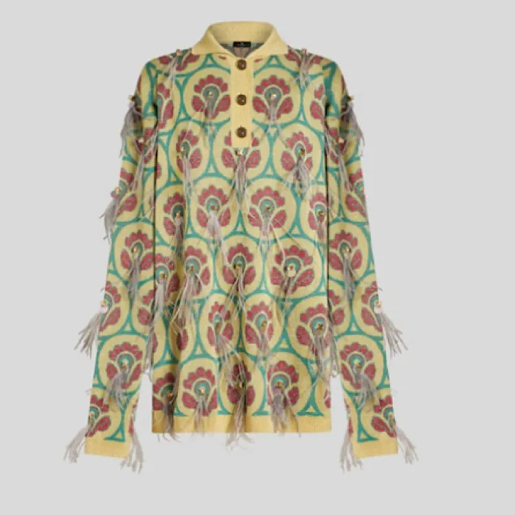 ETRO  |Casual Style Long Sleeves Elegant Style Logo