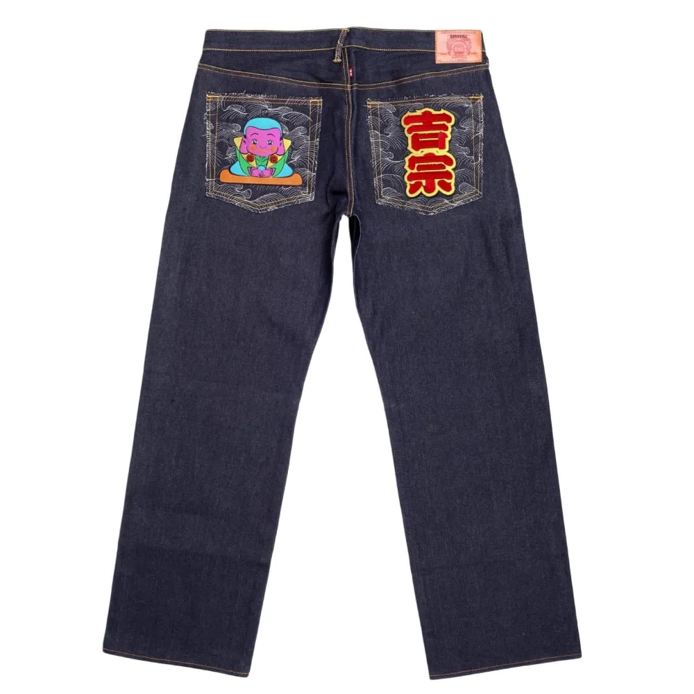 Exclusive Monk Design Dark Indigo Raw Denim Jeans