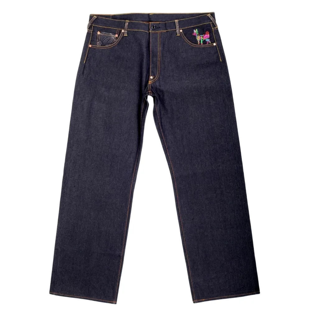 Exclusive Monk Design Dark Indigo Raw Denim Jeans