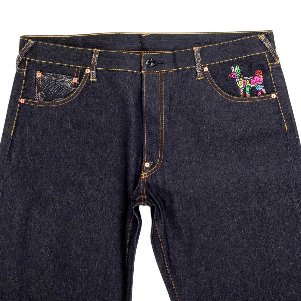 Exclusive Monk Design Dark Indigo Raw Denim Jeans