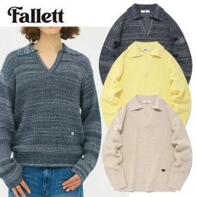 Fallett  |Casual Style Unisex Street Style V-Neck Long Sleeves Plain