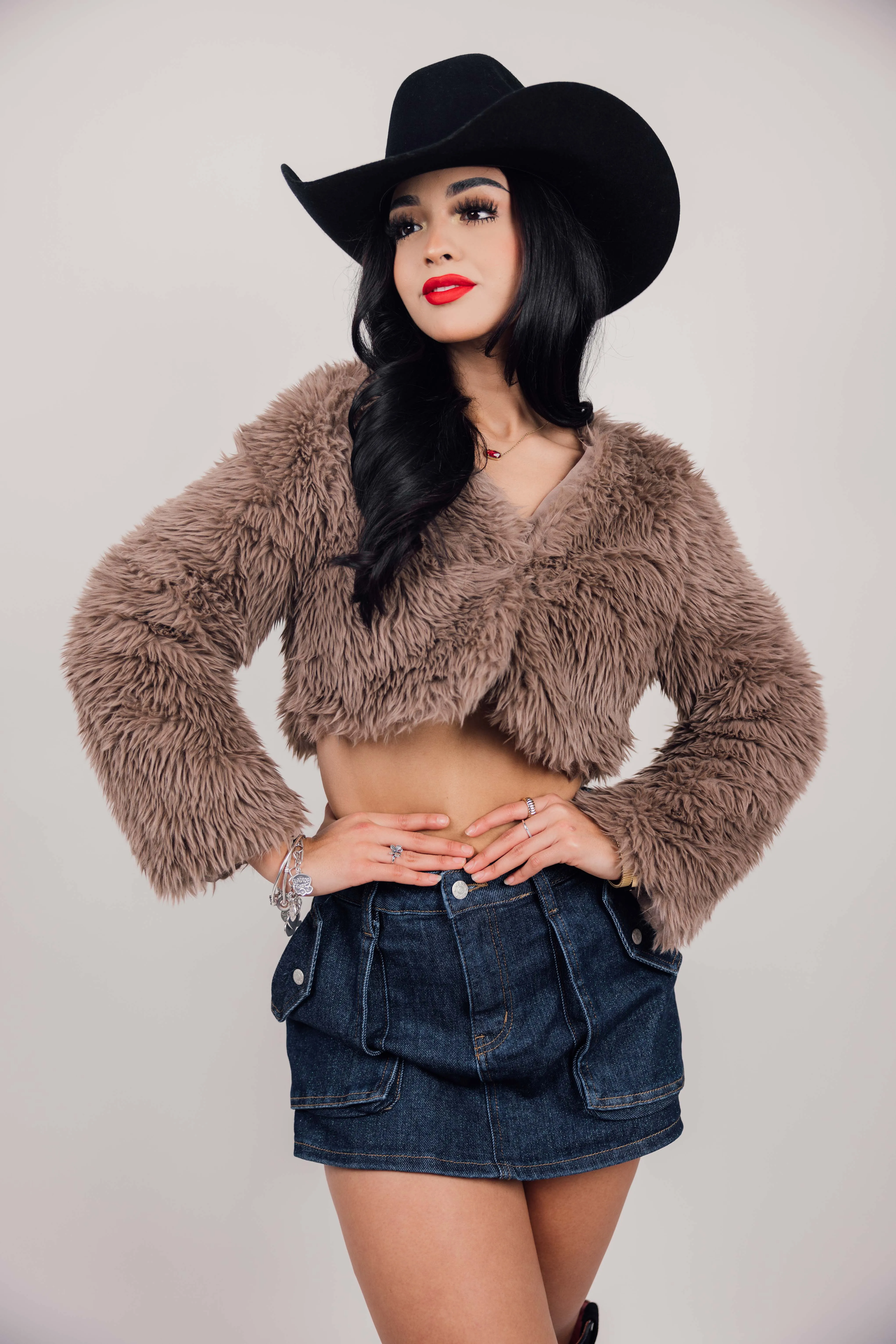 Faux Fur Crop Coat