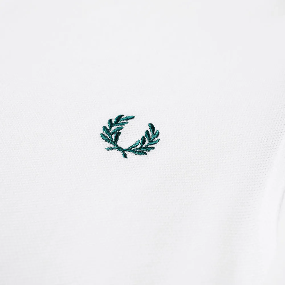 Fred Perry Bomber Sleeve Pique PoloWhite