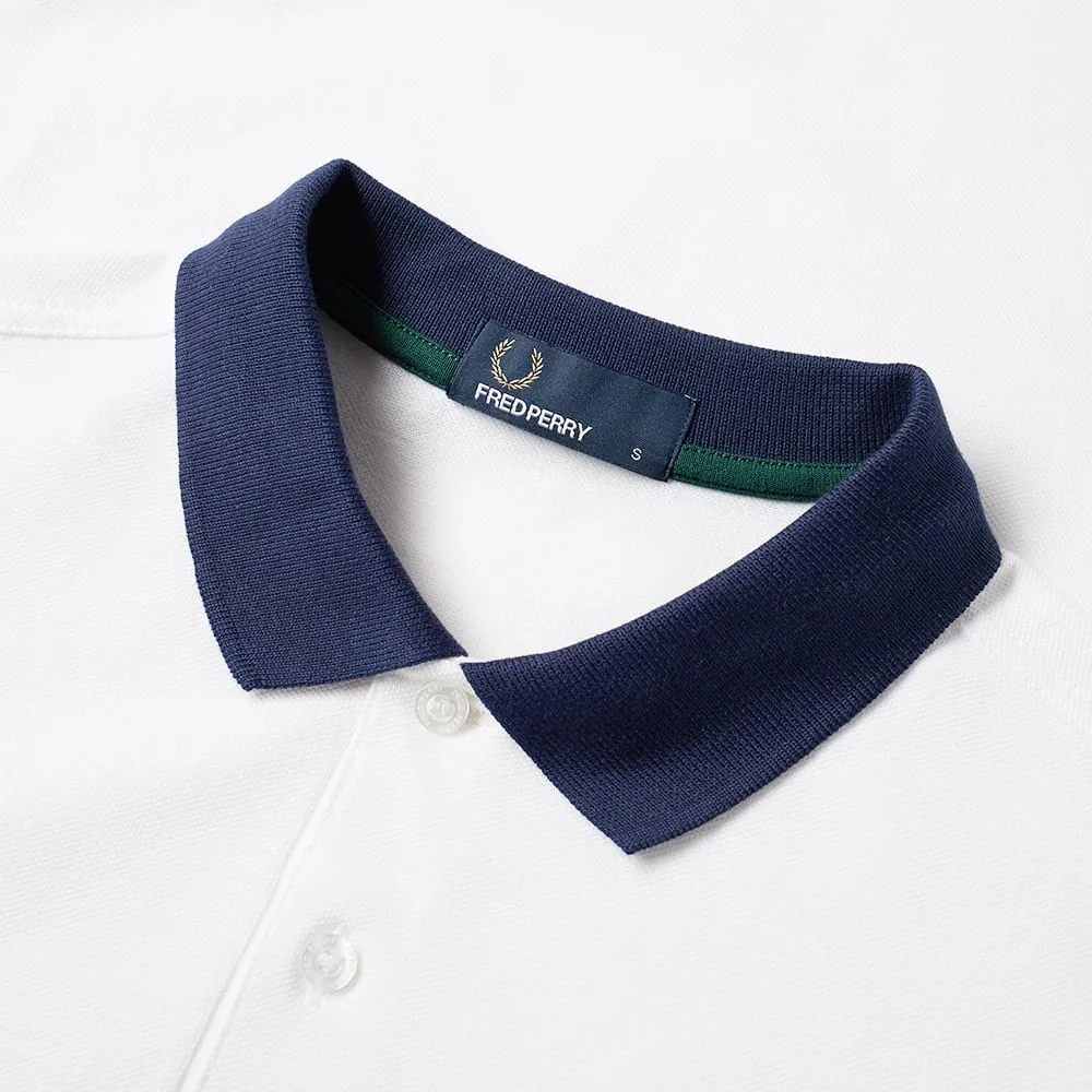 Fred Perry Bomber Sleeve Pique PoloWhite