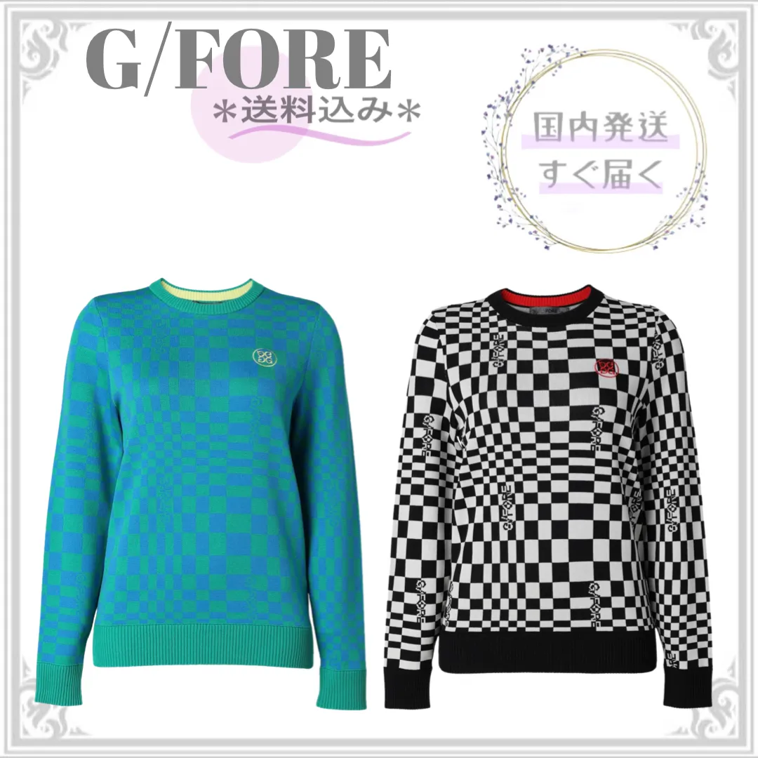 G FORE  |Crew Neck Casual Style Long Sleeves Plain Logo