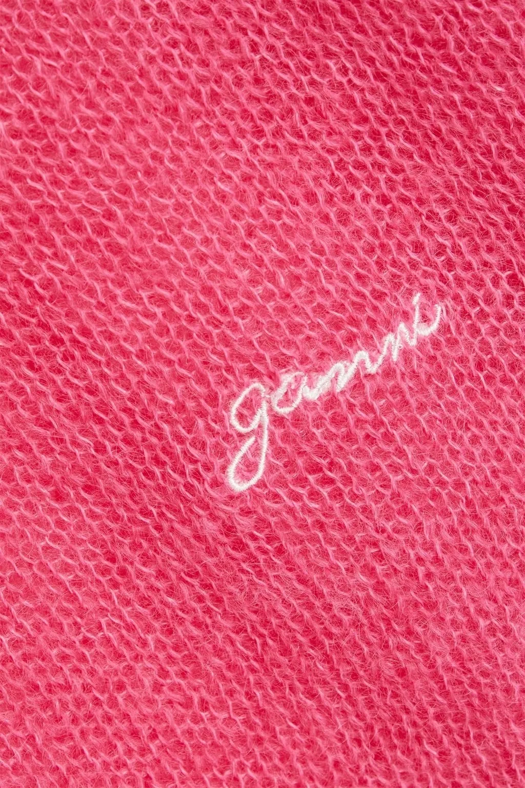 Ganni  |Wool V-Neck Long Sleeves Plain Logo V-neck & Crew neck