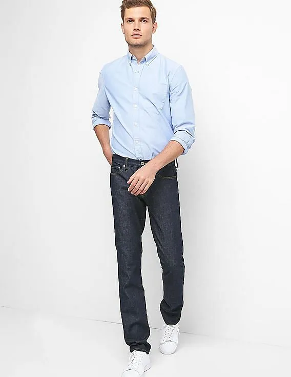 GAP Men Blue Stone Washed Skinny Fit Jeans