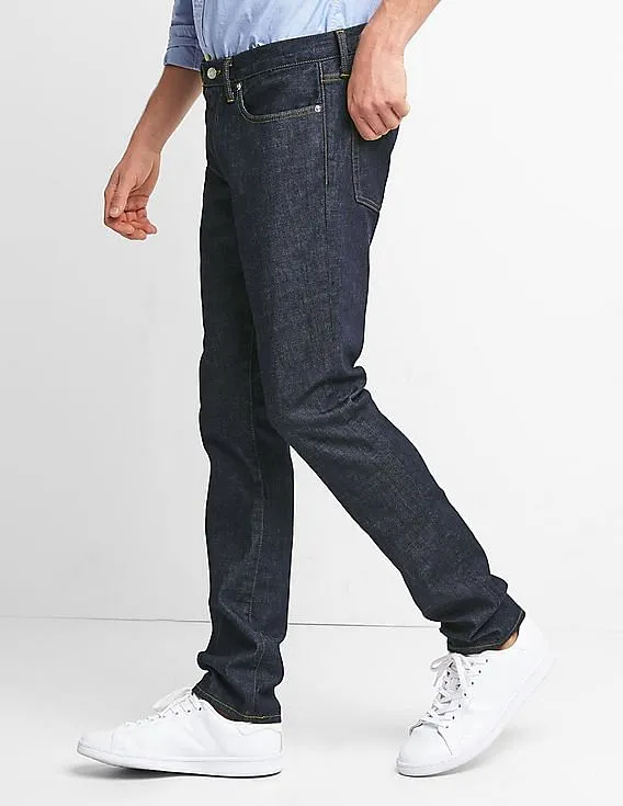 GAP Men Blue Stone Washed Skinny Fit Jeans