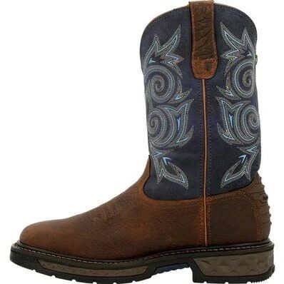 Georgia Men's Carbo-Tec LT Waterproof Pull On Boot in Brown/Navy