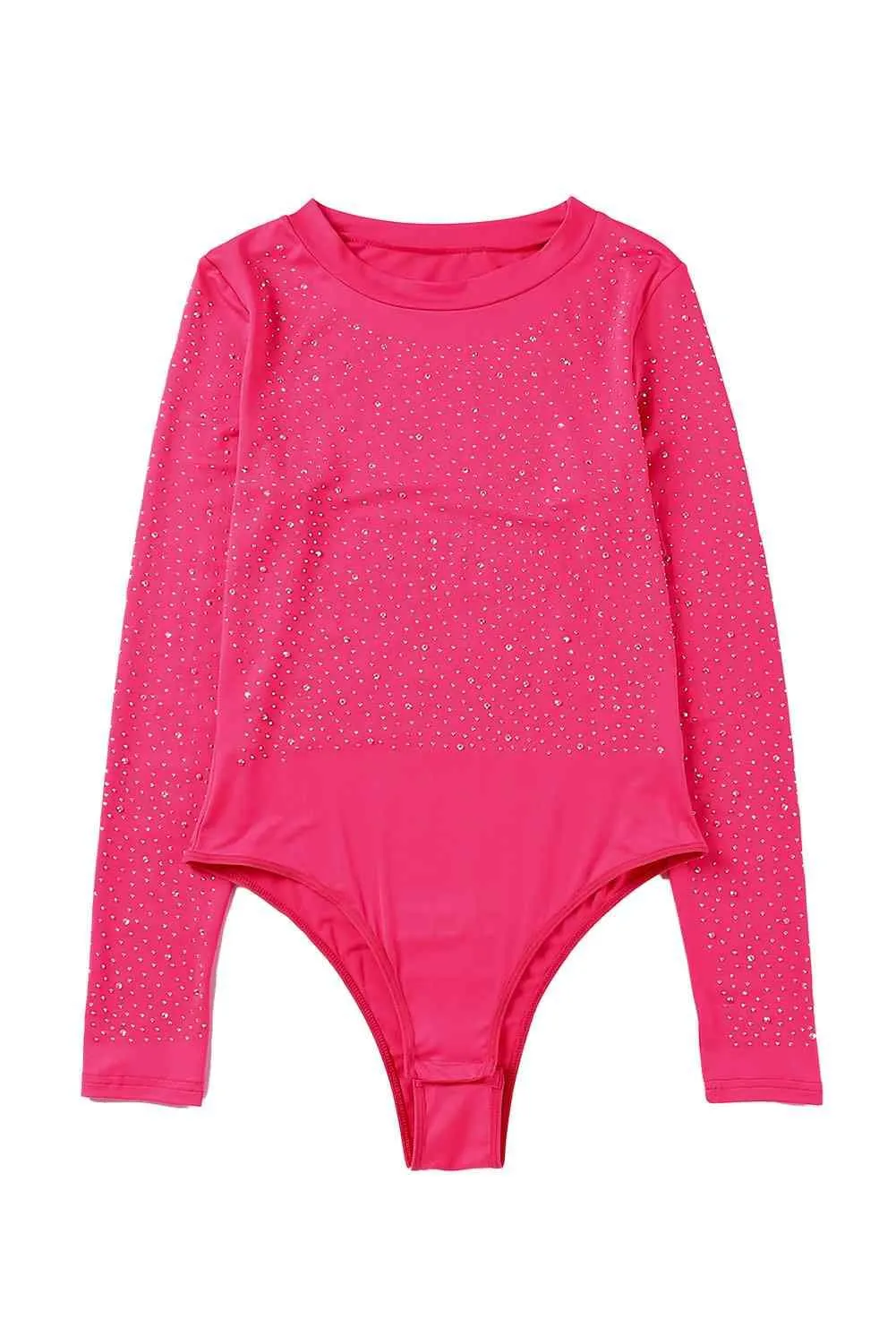 Glamour Rhinestone Long Sleeve Bodysuit