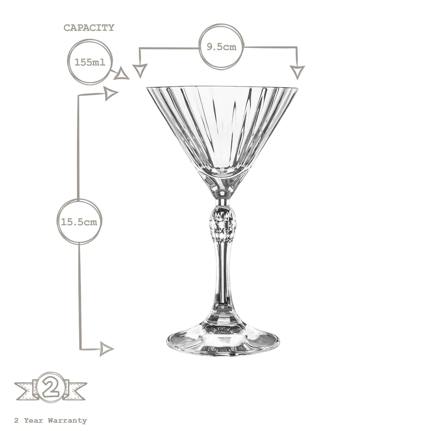 Glassware | America '20s Martini Glasses - 155ml - Clear - Pack of 12 | Bormioli Rocco