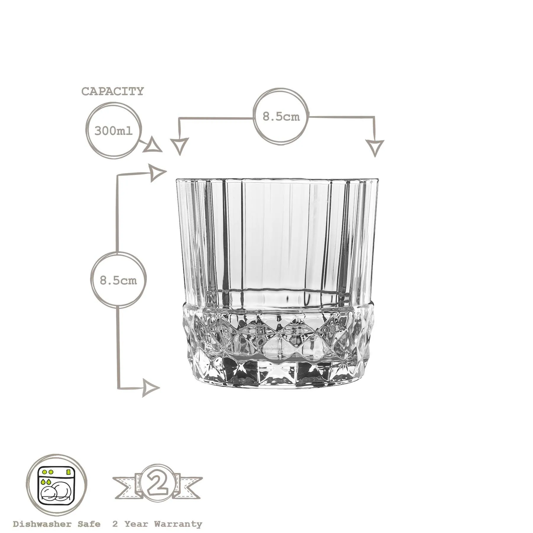 Glassware | America '20s Whisky Glasses - 300ml - Clear - Pack of 6 | Bormioli Rocco