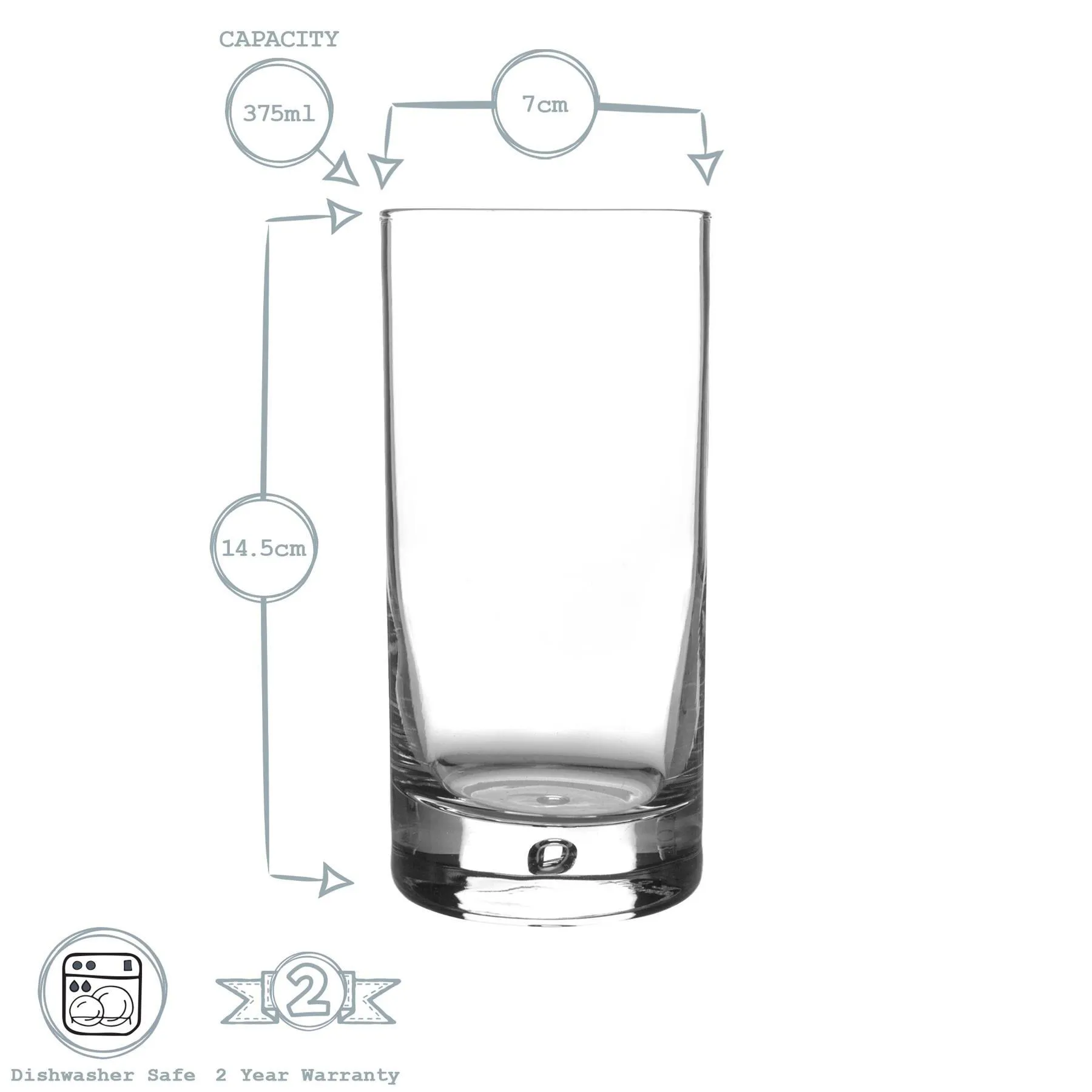 Glassware | Barglass Highball Glasses - 375ml - Pack of 24 | Bormioli Rocco