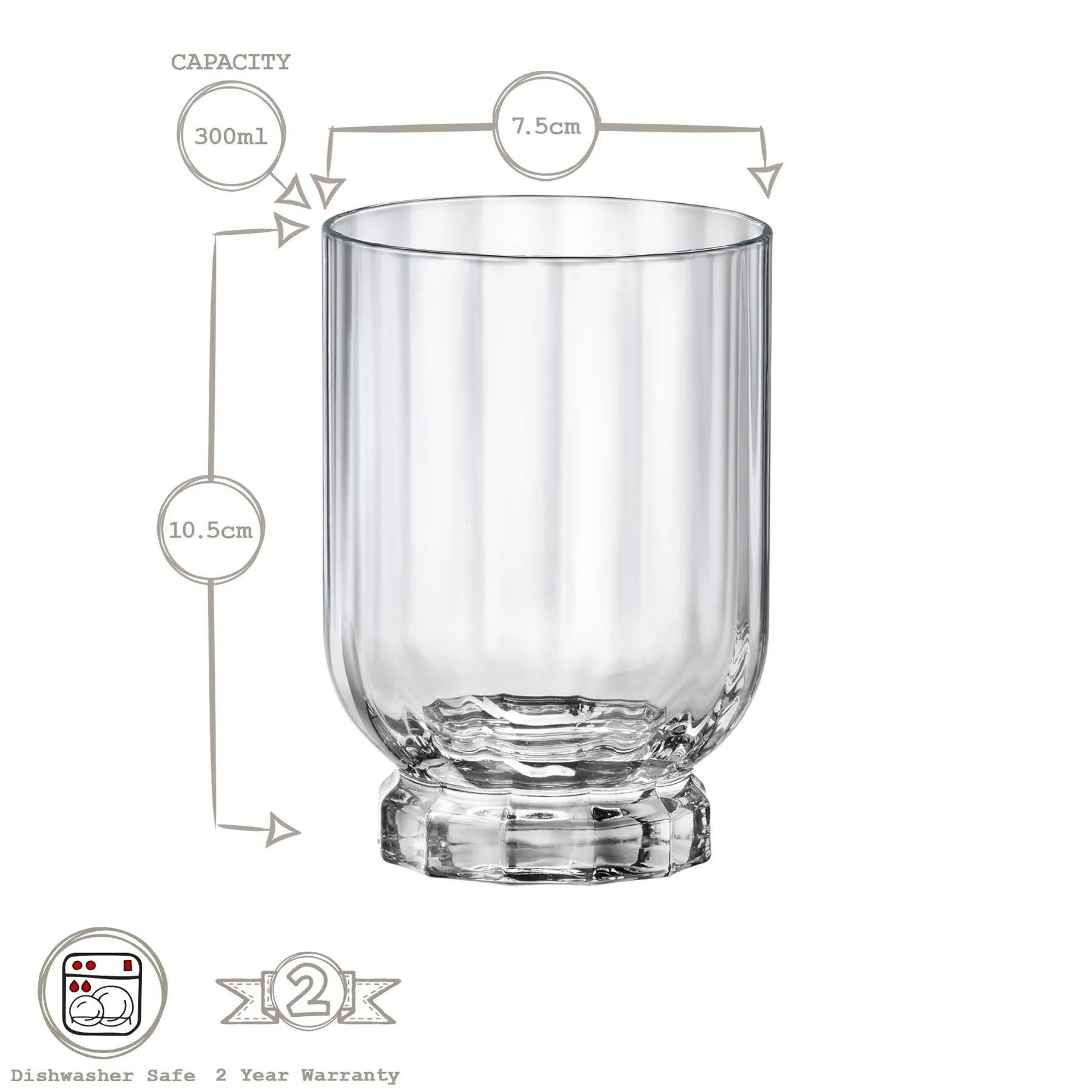 Glassware | Florian Whisky Glasses - 300ml - Blue - Pack of 6 | Bormioli Rocco