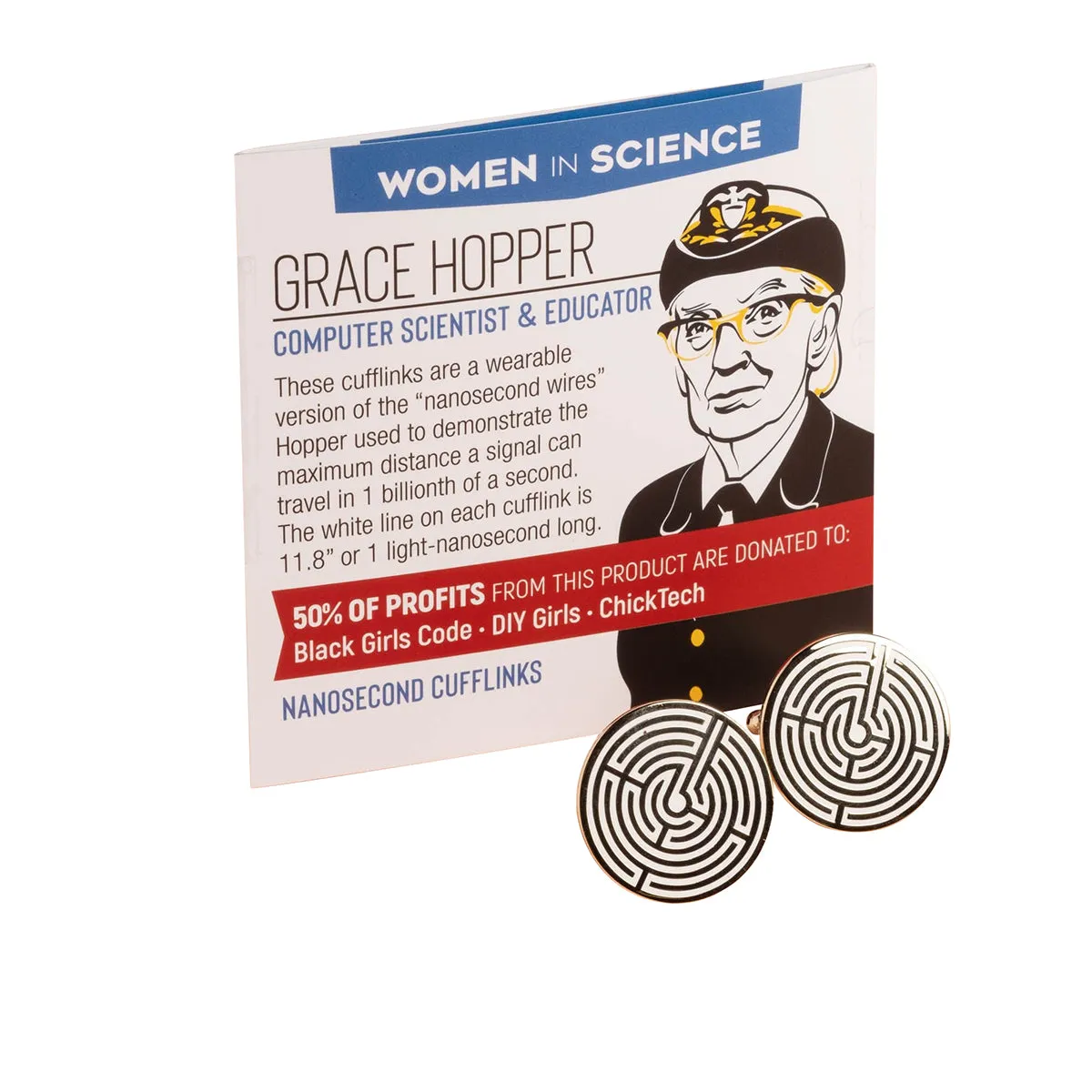 Grace Hopper Nanosecond Cufflinks