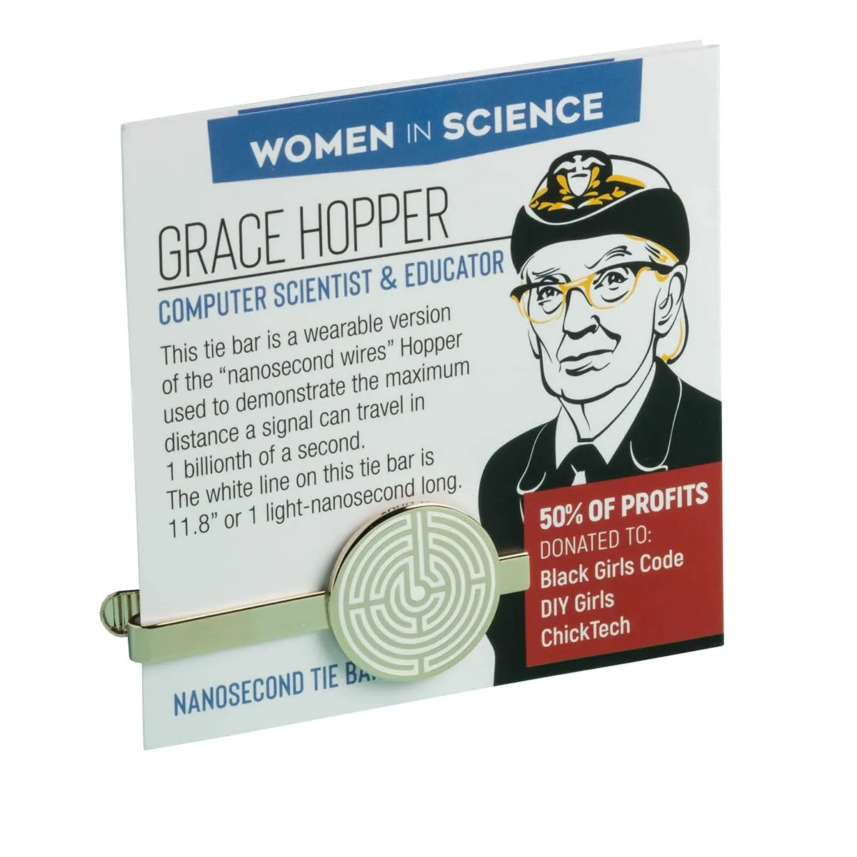 Grace Hopper Nanosecond Tie Bar