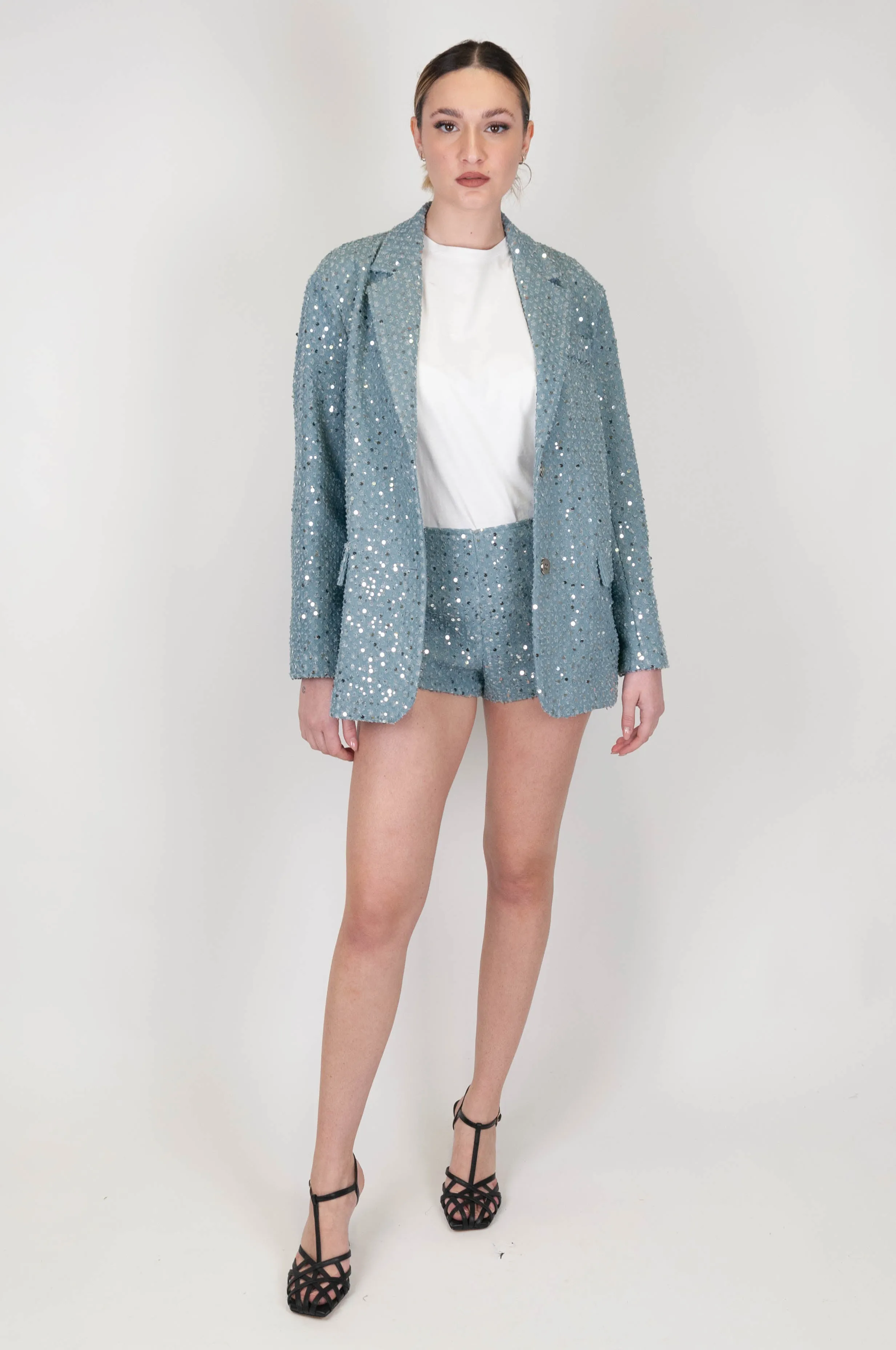 Haveone - Shorts paillettes con elastico in vita