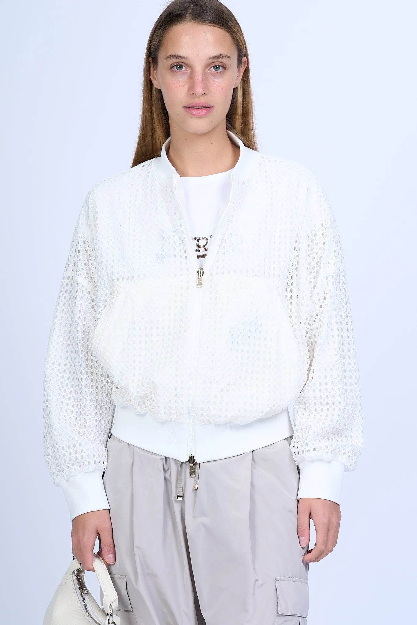 Herno Bomber Pizzo Bianco Donna