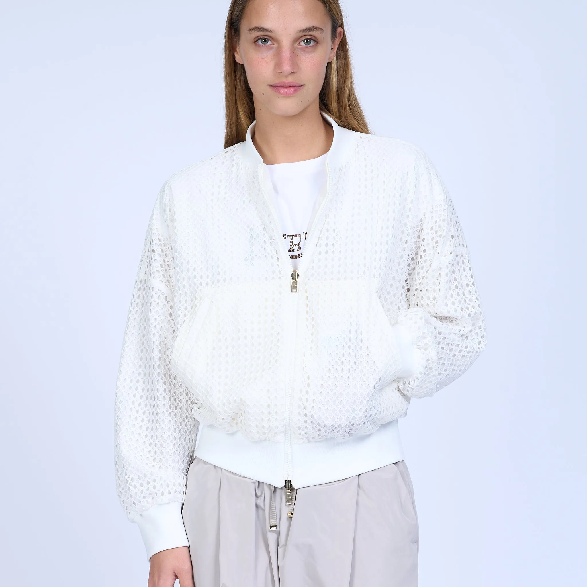 Herno Bomber Pizzo Bianco Donna