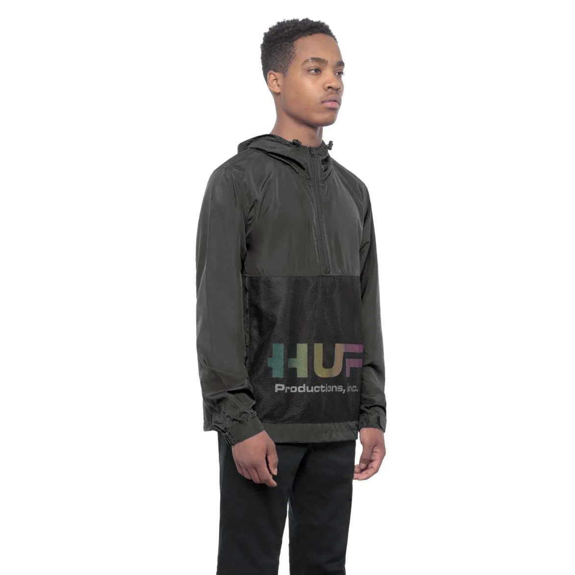 HUF PRODUCTIONS INC ANORAK JACKET // BLACK