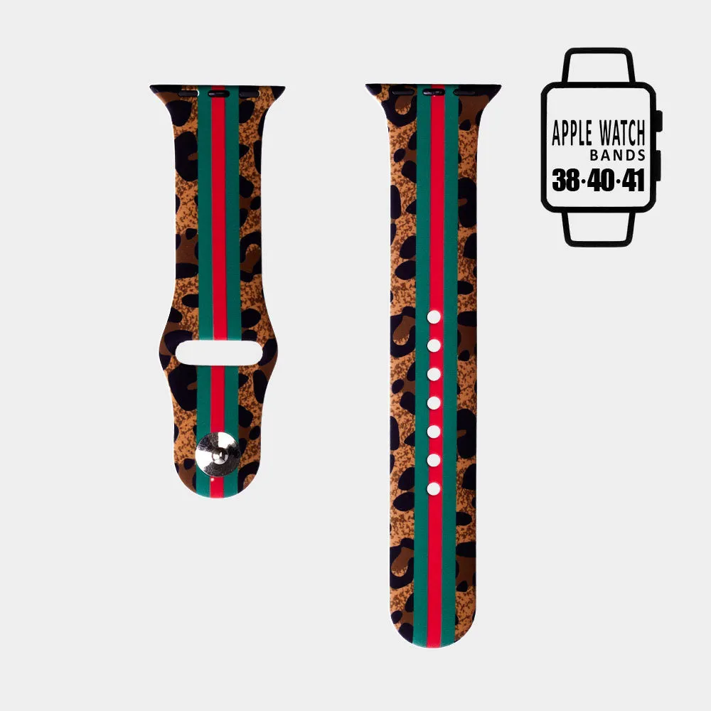 iLLASPARKZ Color Block Cheetah Patterned Apple Watch Silicone Band