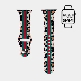 iLLASPARKZ Color Block Leopard Patterned Apple Watch Silicone Band