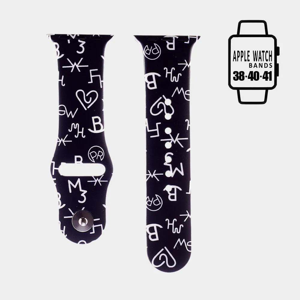 iLLASPARKZ Scrabbles Pattern Apple Watch Silicone Band