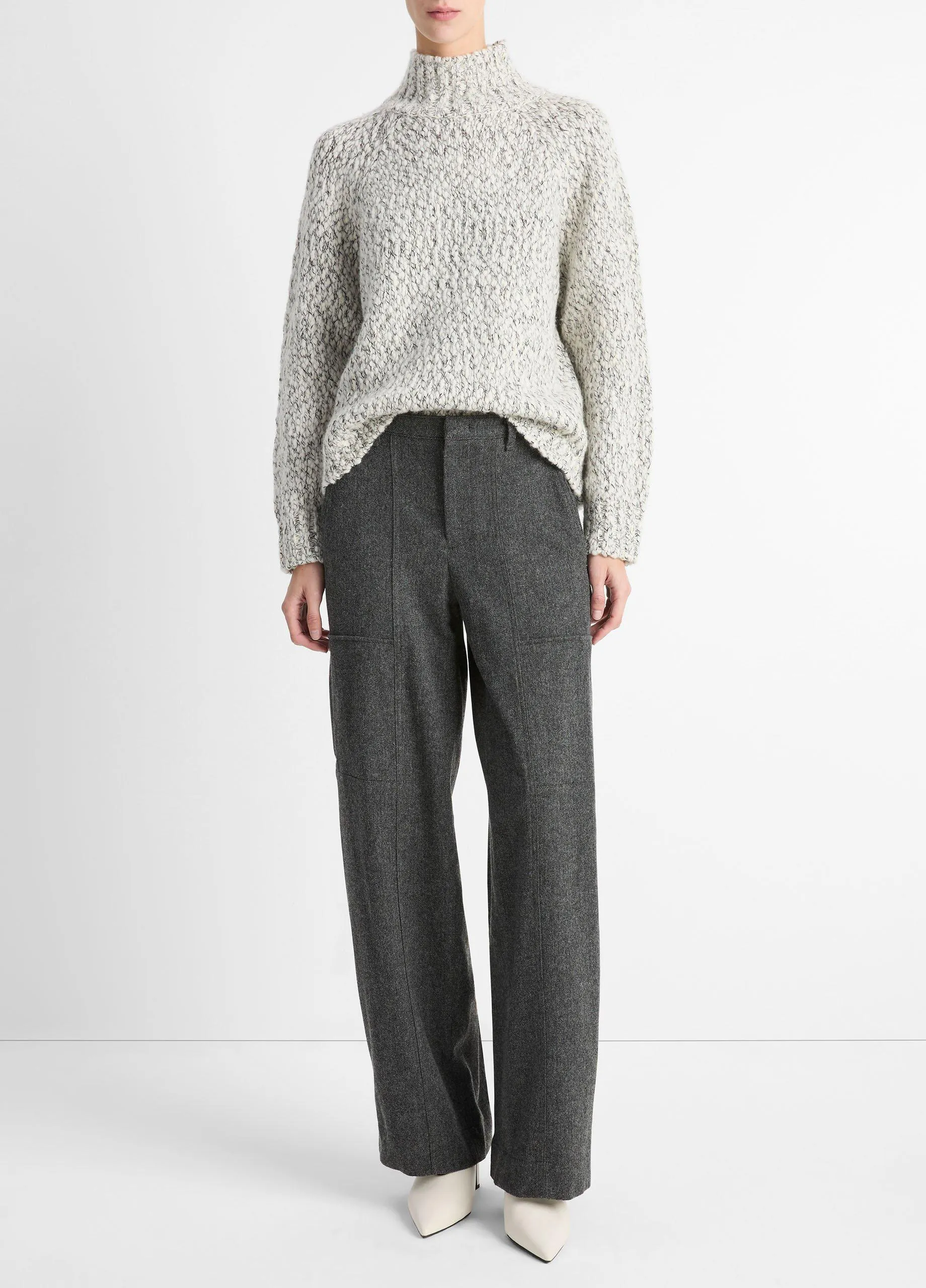 Italian Herringbone Wool-Blend Utility Pant