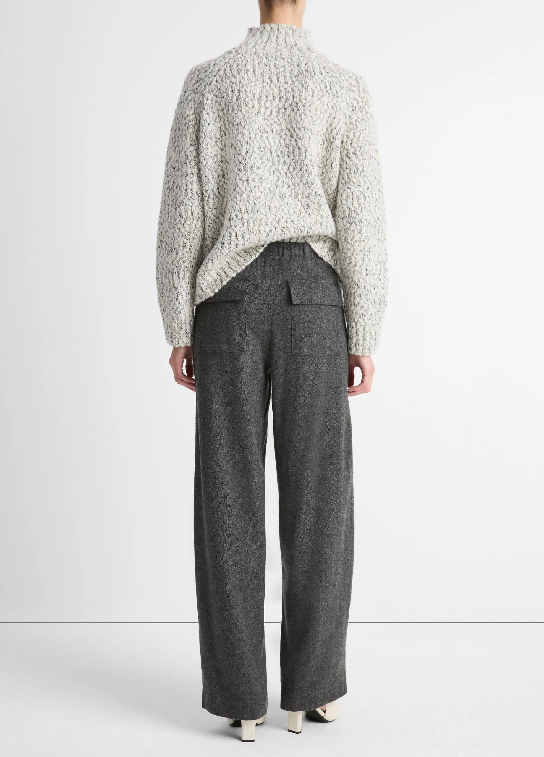 Italian Herringbone Wool-Blend Utility Pant