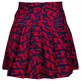 J Lindeberg Adina Print Skirt Bridge Swirl Red