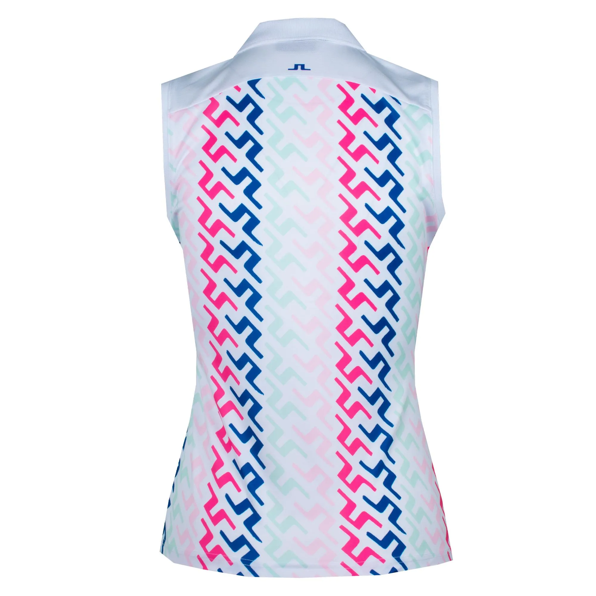 J Lindeberg Annie Ladies Sleeveless Golf Polo Shirt Pink Painted Bridge