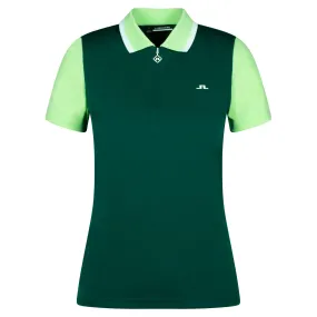 J Lindeberg Antonia Ladies Golf Polo Shirt Rain Forest / Patina Green