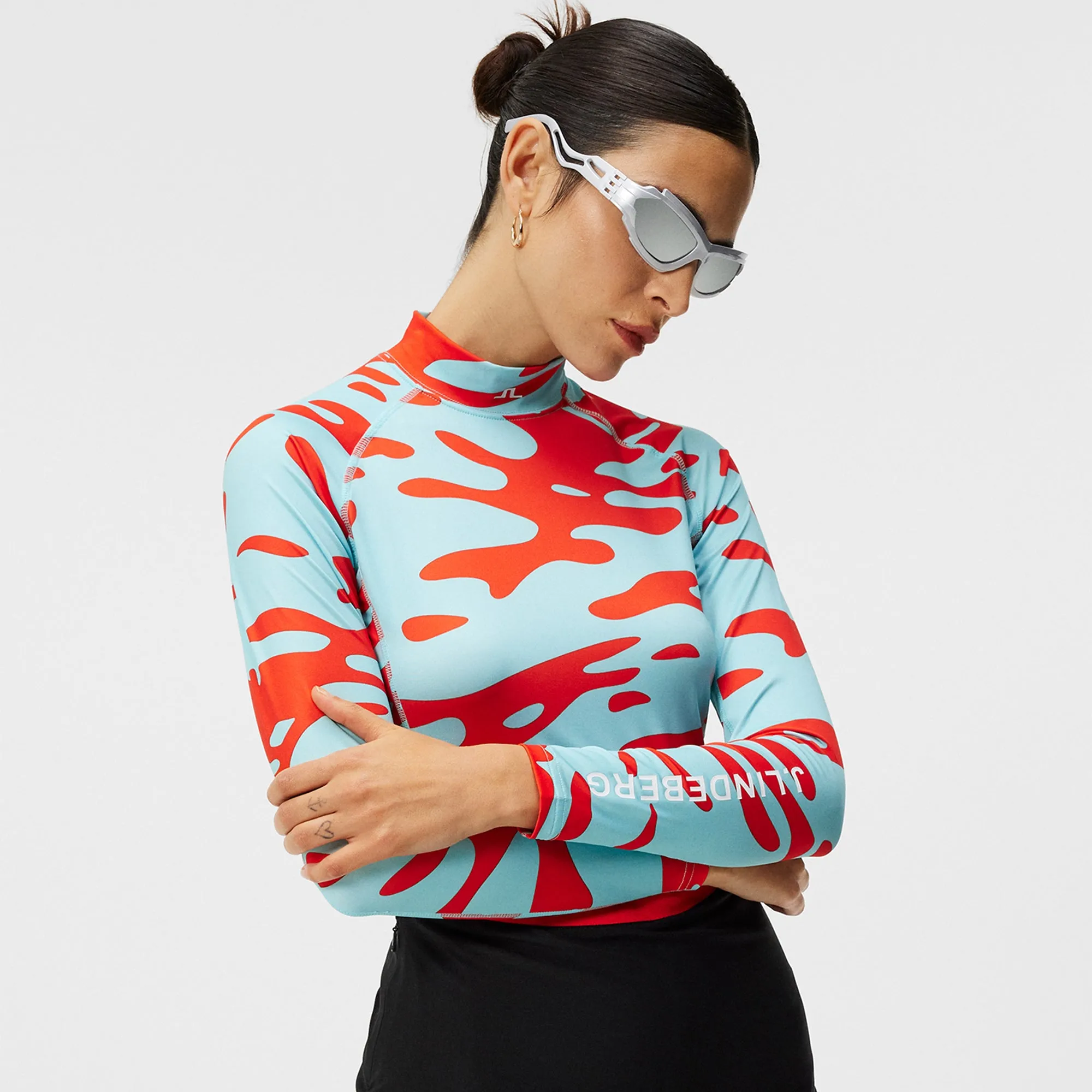 J Lindeberg Asa Print Ladies Compression Base Layer Neptune Atomizer