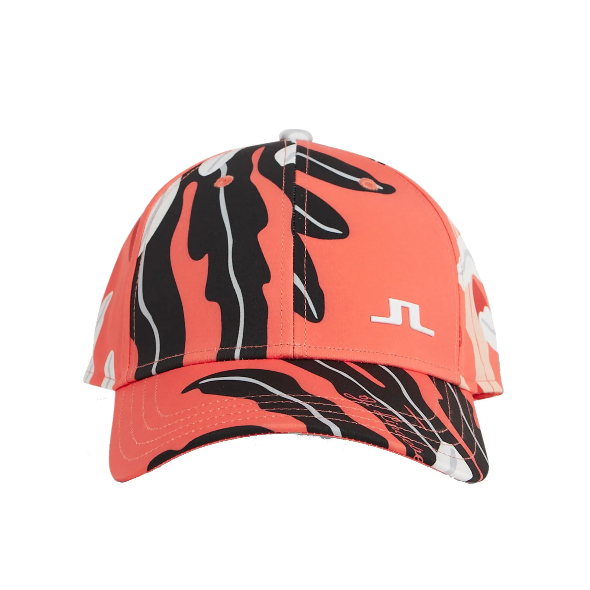 J Lindeberg Asta Print Ladies Golf Cap Monstera Coral