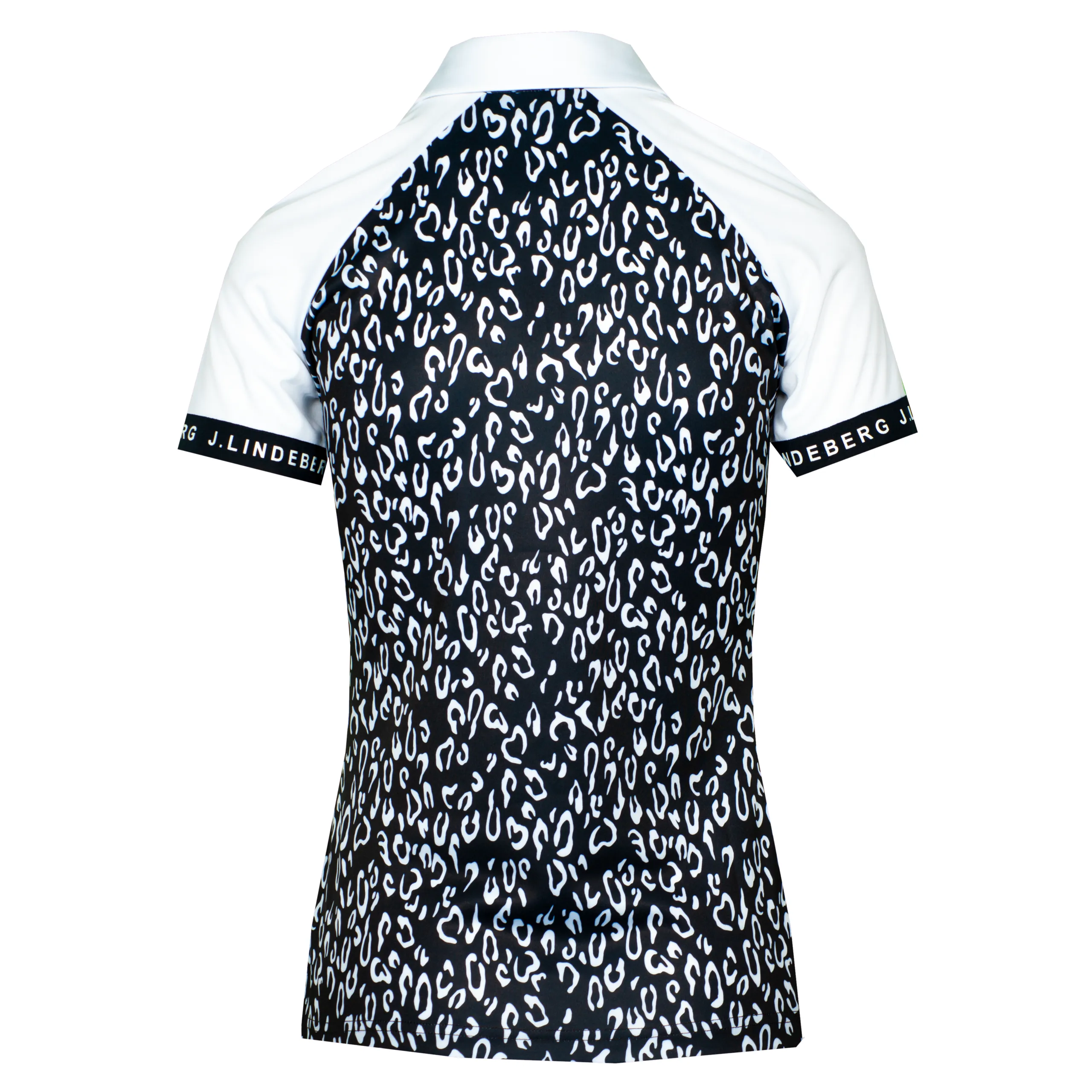 J Lindeberg Behati Print Ladies Golf Polo Shirt Navy Animal Print