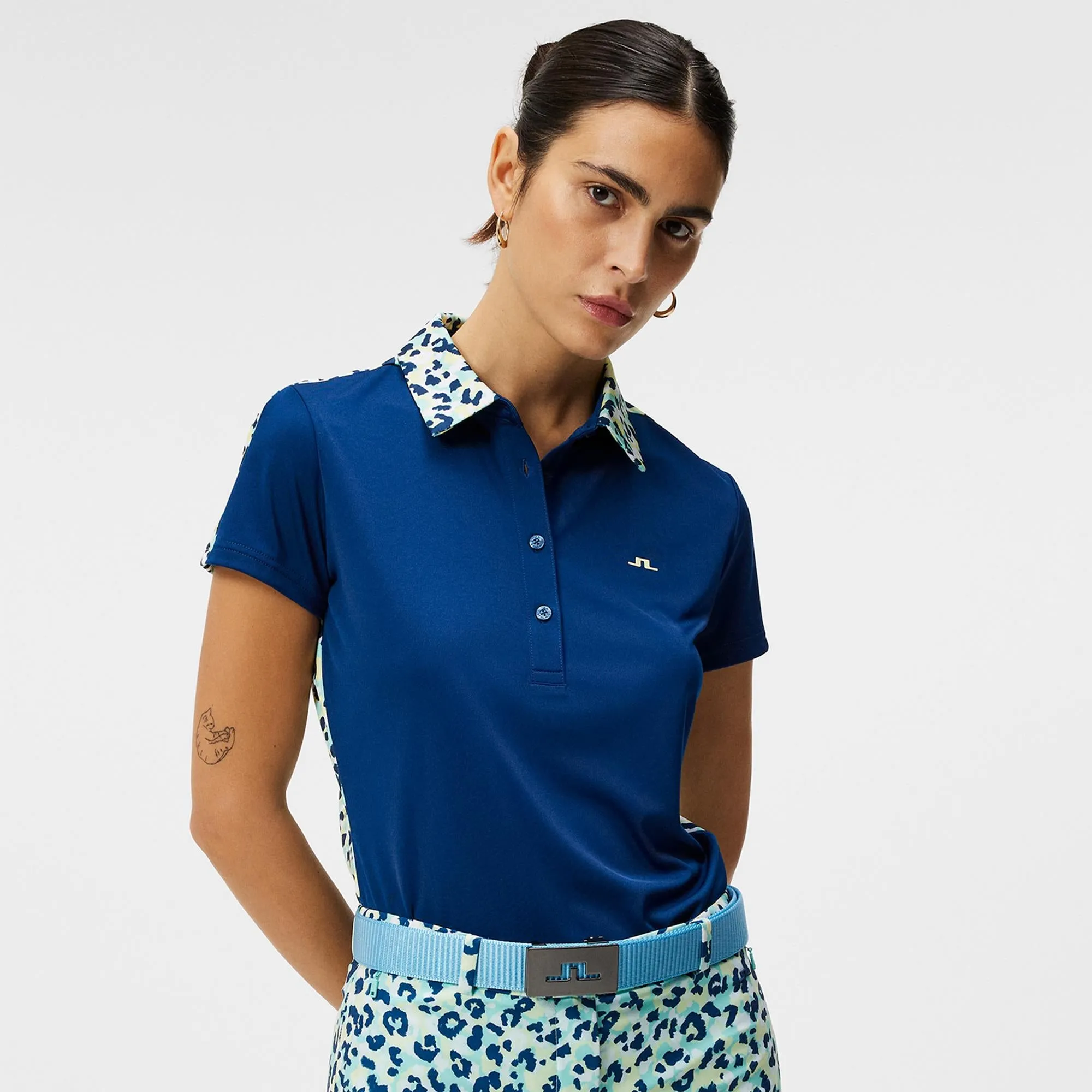 J Lindeberg Cara Ladies Golf Polo Shirt Estate Blue