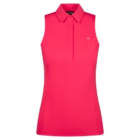 J Lindeberg Dena Ladies Sleeveless Golf Polo Azalea