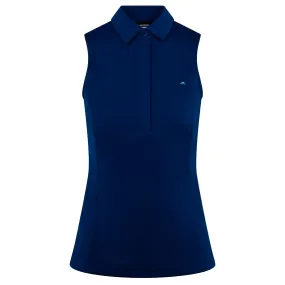 J Lindeberg Dena Sleeveless Ladies Golf Polo Shirt Estate Blue