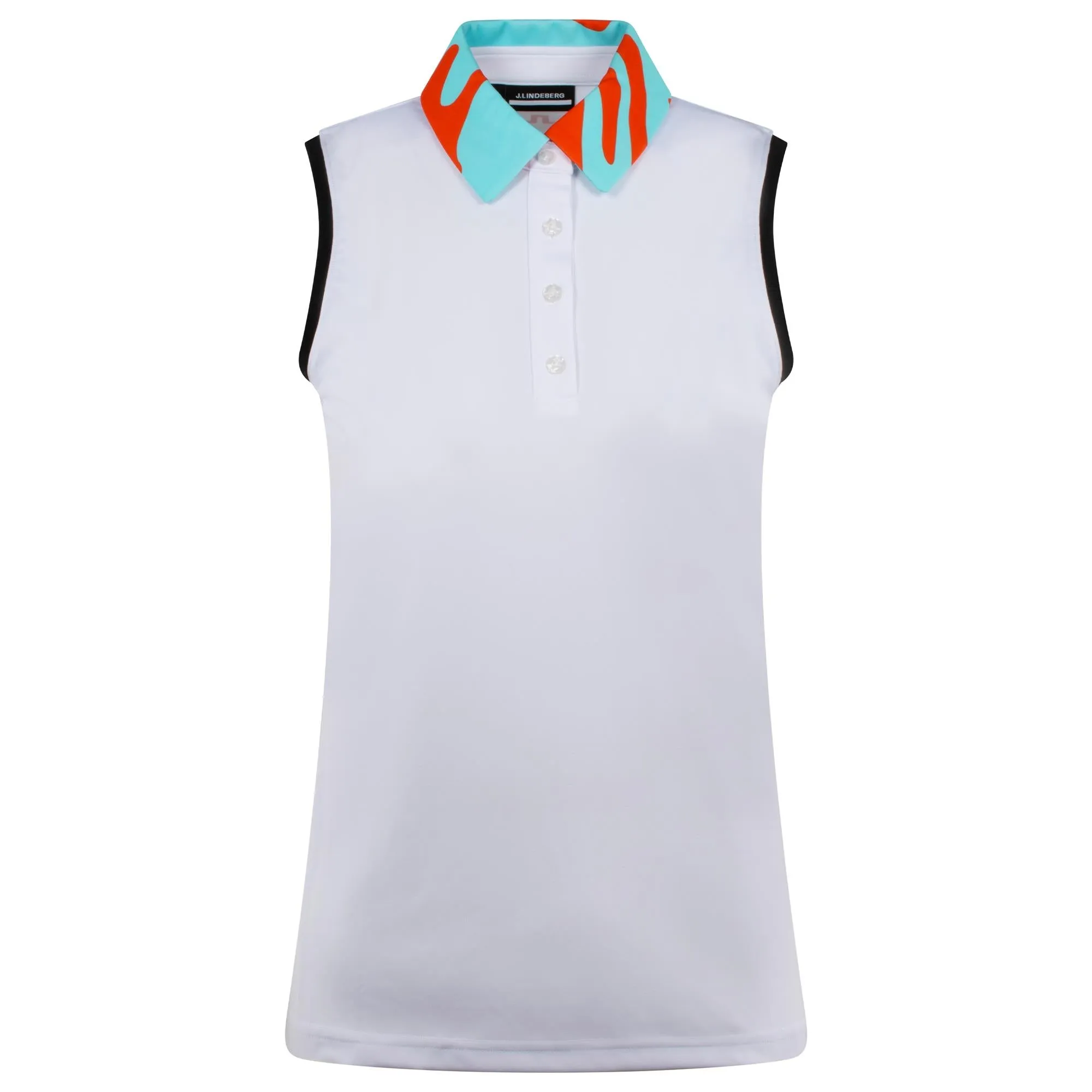 J Lindeberg Gigi Sleeveless Ladies Golf Polo Shirt White