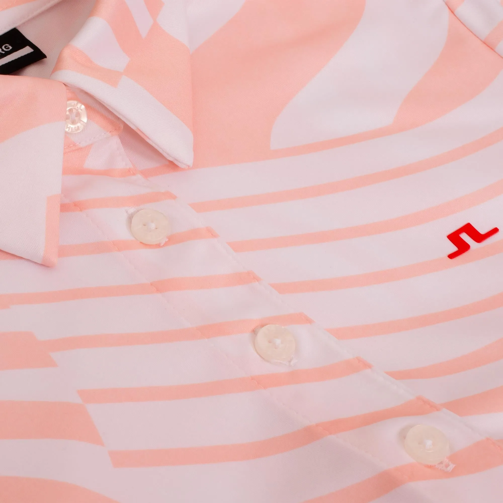 J Lindeberg Hailey Print Ladies Golf Polo Shirt Dazzle Wave Rose