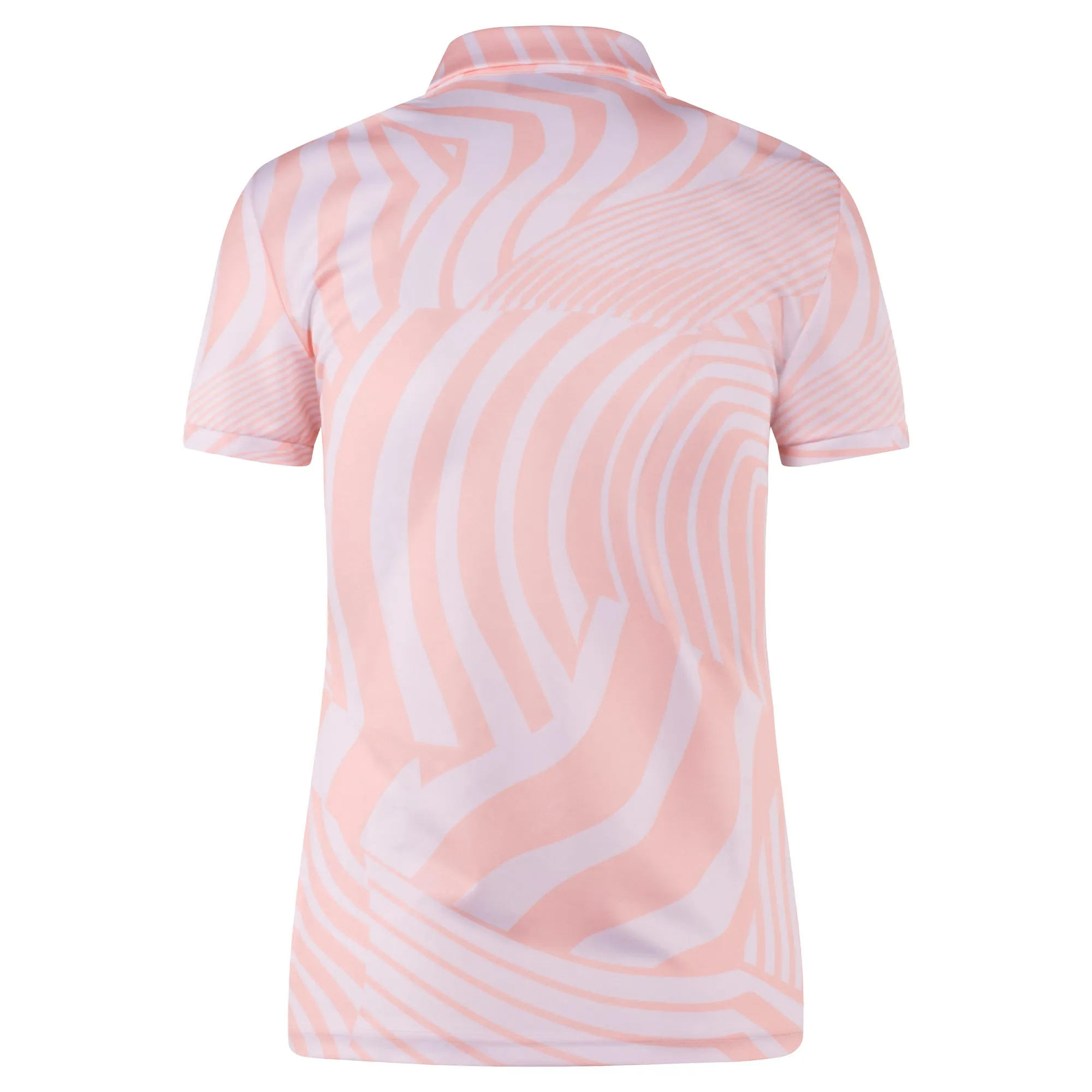 J Lindeberg Hailey Print Ladies Golf Polo Shirt Dazzle Wave Rose