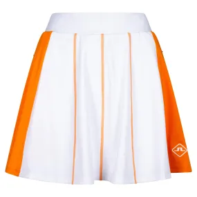 J Lindeberg Jolie Ladies Golf Skirt White/Russet Orange