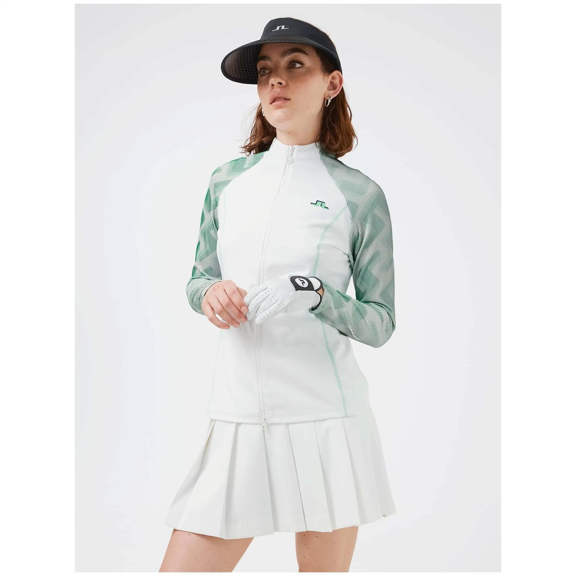 J Lindeberg June 3D Sleeve Ladies Golf Mid Layer White