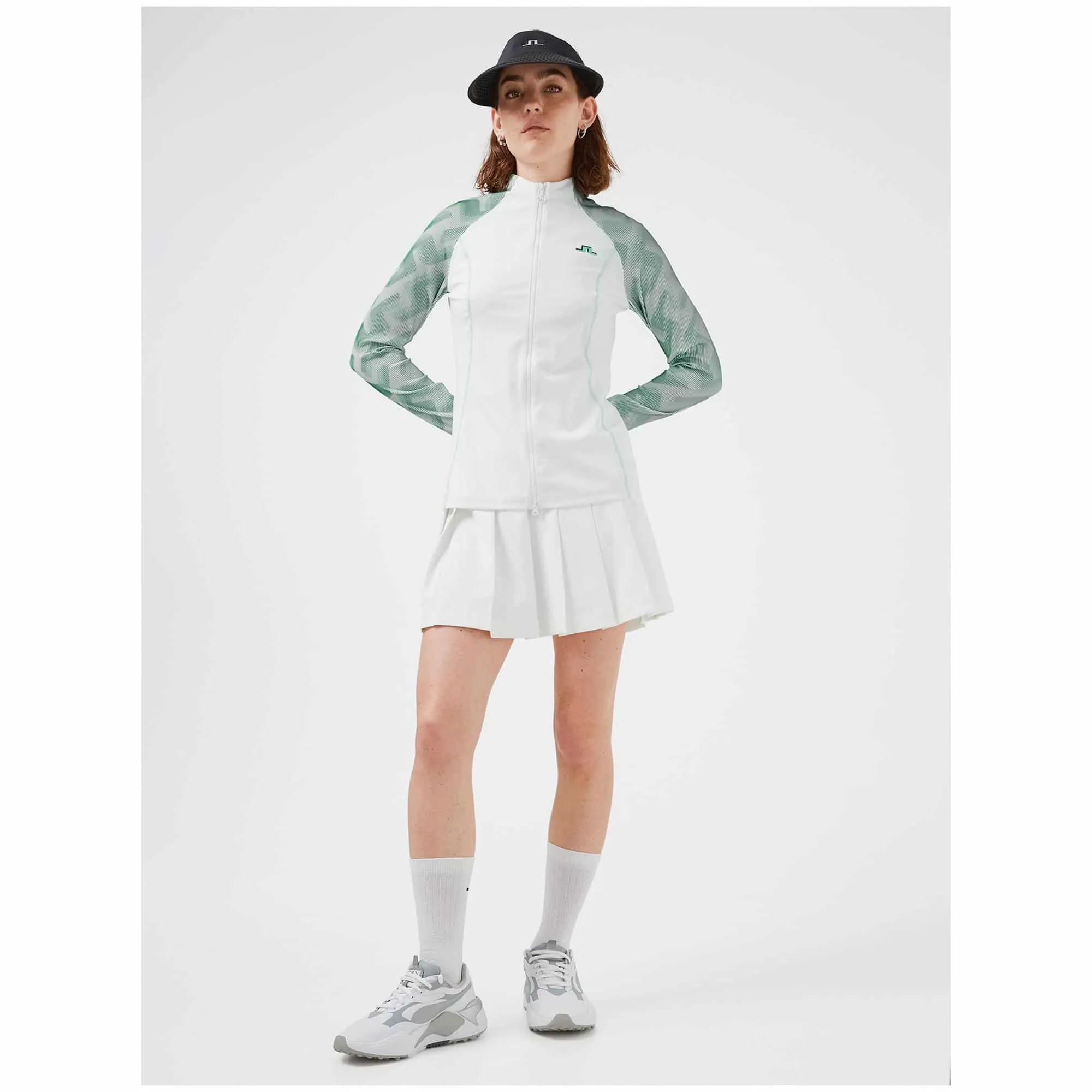 J Lindeberg June 3D Sleeve Ladies Golf Mid Layer White