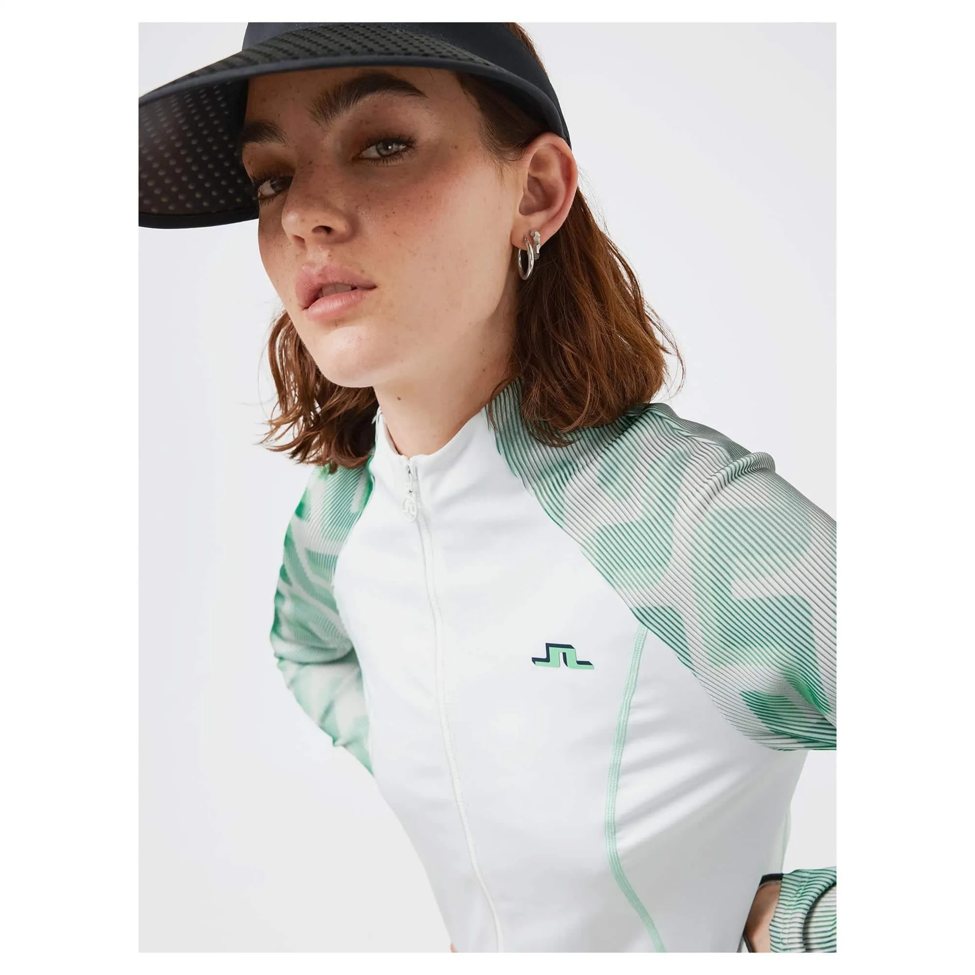 J Lindeberg June 3D Sleeve Ladies Golf Mid Layer White