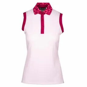 J Lindeberg Lale Ladies Sleeveless Golf Polo Shirt White