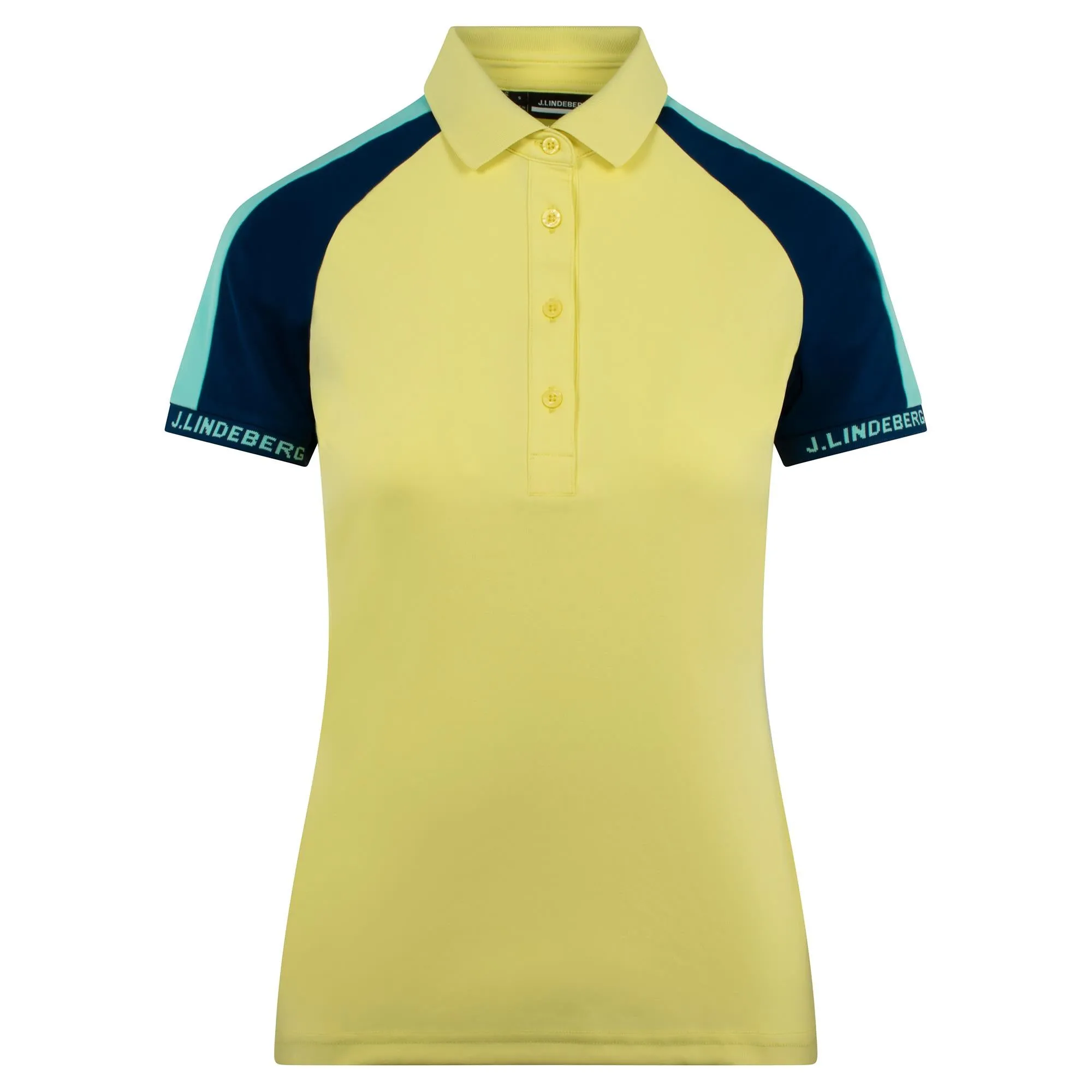 J Lindeberg Perinne Ladies Golf Polo Shirt Wax Yellow